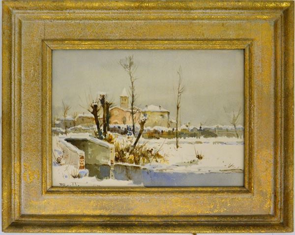 Scuola italiana, sec. XX  - Asta GIOIELLI, ARREDI D'ANTIQUARIATO, DIPINTI E SCULTURE - Poggio Bracciolini Casa d'Aste