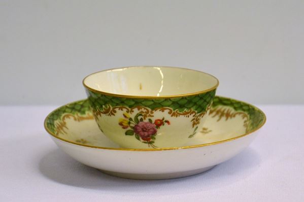 Tazzina con piattino, fine sec. XVIII,