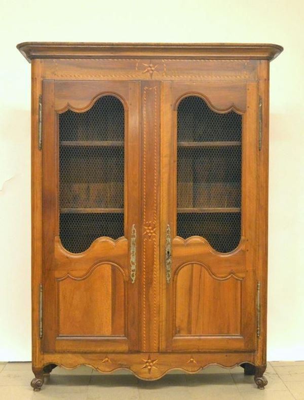 Libreria, Provenza, sec. XVIII, in noce intarsiato,