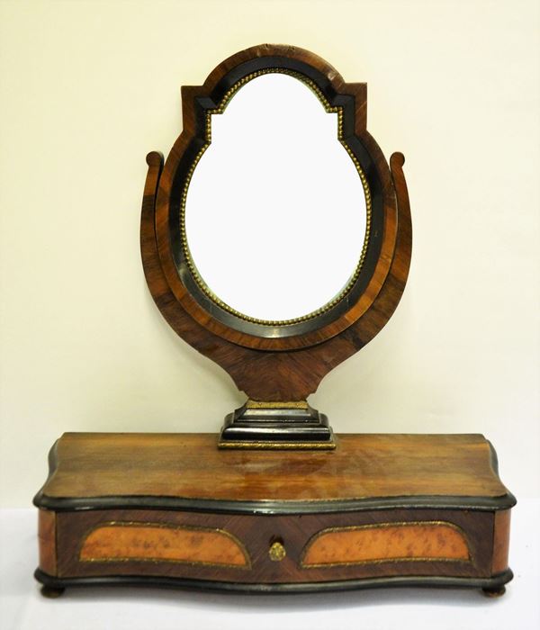 Specchio a bilico da tavolo, fine sec. XIX,