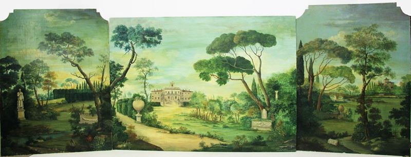 Trittico, in Stile 700, Ad Olio su Tavola
