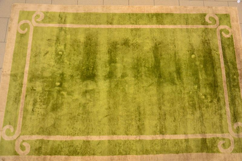 Tappeto, Fine Sec. XX, Fondo Verde e Grigio, CM 177x264