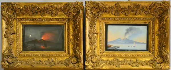 Scuola napoletana, sec. XIX,  - Asta GIOIELLI, ARREDI D'ANTIQUARIATO, DIPINTI E SCULTURE - Poggio Bracciolini Casa d'Aste
