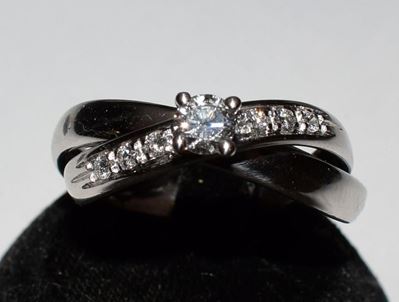 Anello in Oro Bianco con Diamanti Recarlo
