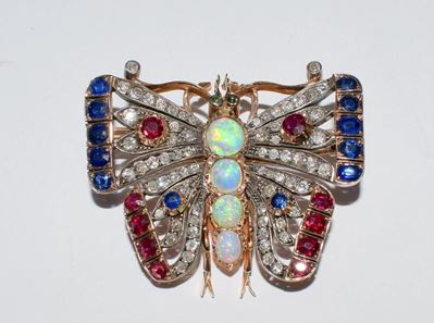 Spilla in Oro a Basso Titolo, Argento,diamanti,