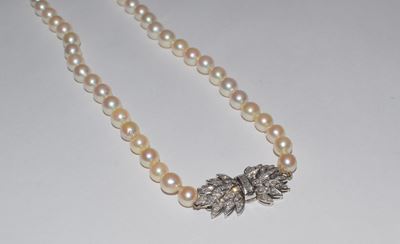Collana Girocollo , in Oro Bianco, Diamanti