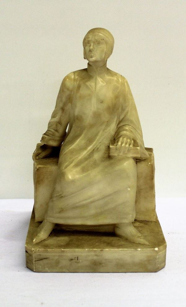 Scultura, inizi sec. XX, in marmo bianco,