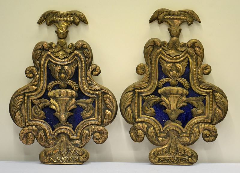 Coppia di Placche da Muro Sagomate in Rame