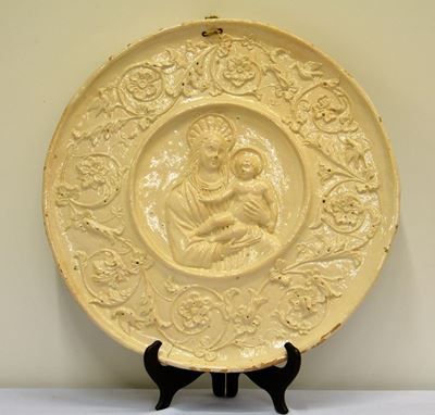 Targa Circolare, Sec. XIX, in Maiolica