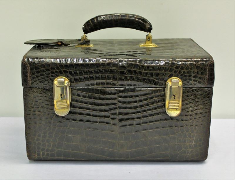 Bauletto, Sec. XX, in Pelle di Coccodrillo,