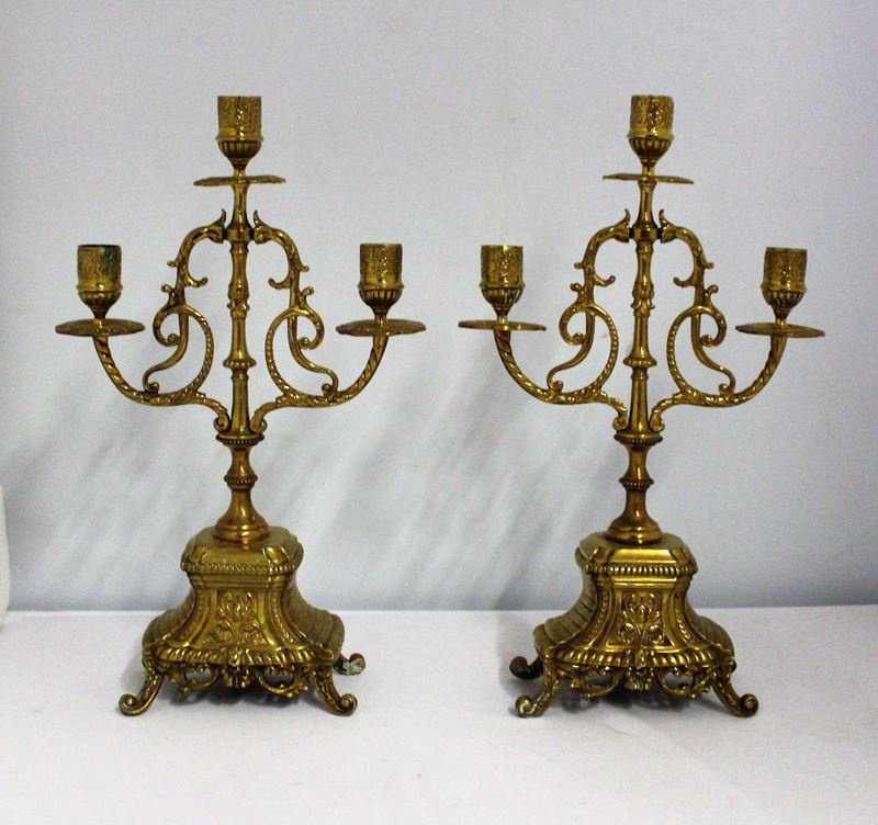 Coppia di Candelabri, Sec. XIX,