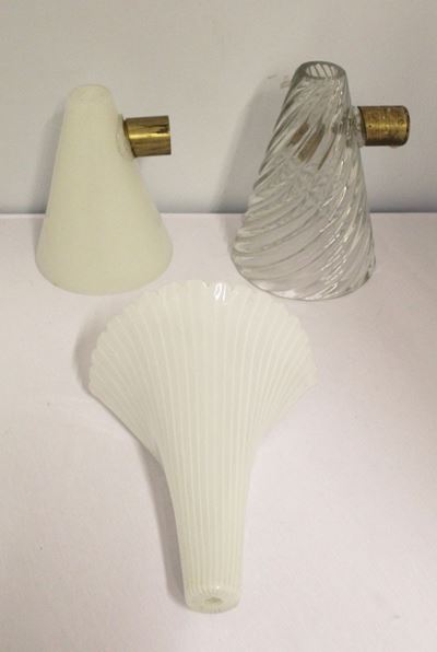 Tre Appliques, Sec. XX, in Vetro di Murano,