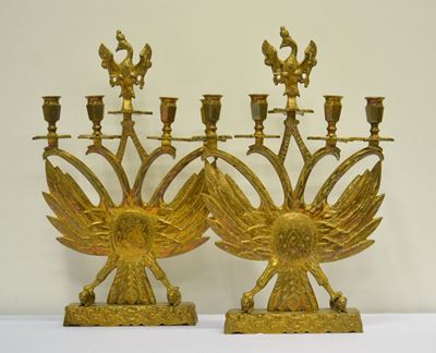 Coppia di Candelabri a Quattro Fiamme, in