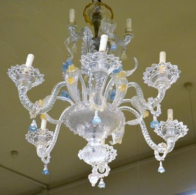 Lampadario, Sec. XX, in Vetro di Murano