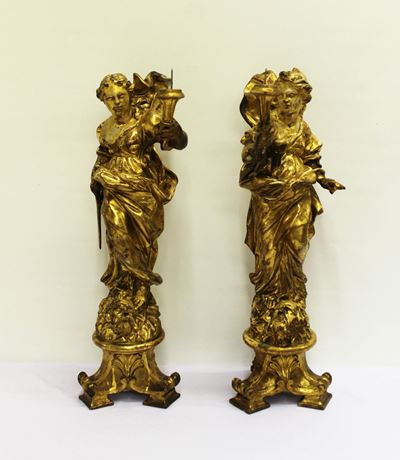 Coppia Si Angeli Portacero, Secolo XIX, in