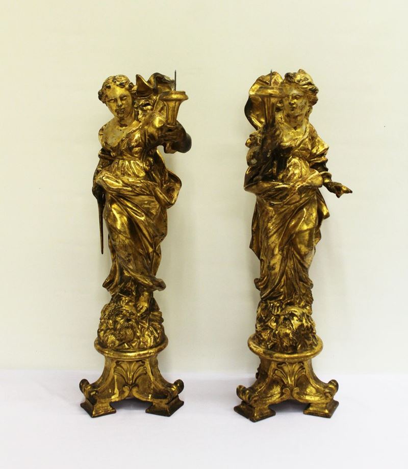 Coppia Si Angeli Portacero, Secolo XIX, in