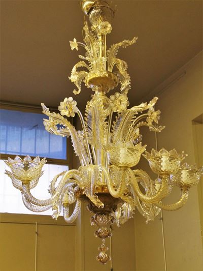 Lampadario, Sec. XX, in Vetro di