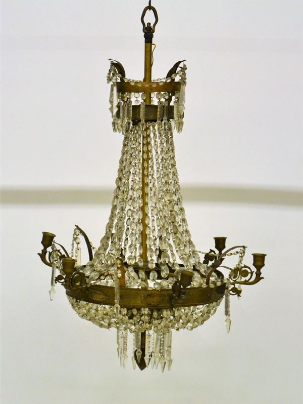 Lampadario a paniera, sec. XIX,