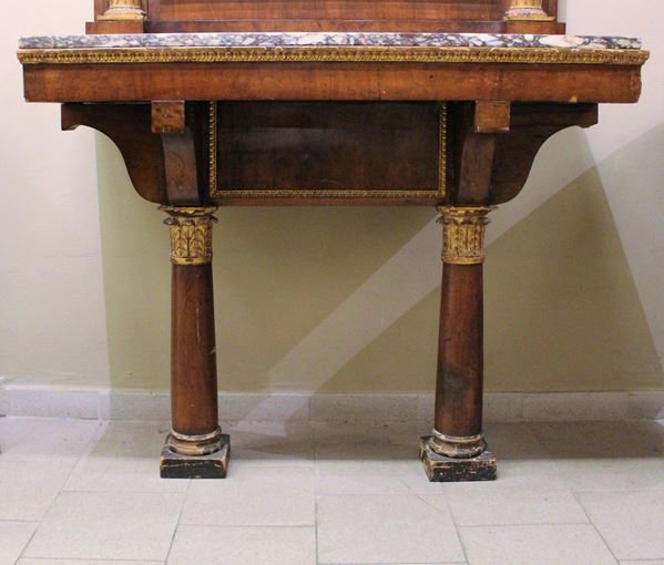 Consolle, Genova, inizio sec. XIX, in noce,