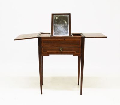 Toilette, Sec. XIX, in Legno Filettato e Intarsiato,