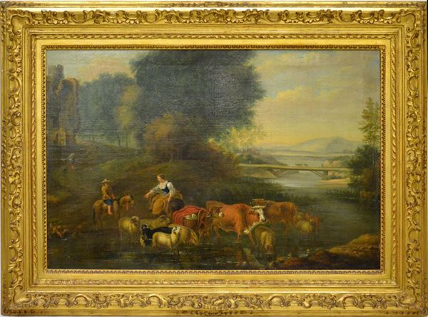 Scuola italiana, sec. XIX  - Asta GIOIELLI, BENI D'ANTIQUARIATO E DIPINTI DAL XVII AL XX SECOLO - Poggio Bracciolini Casa d'Aste