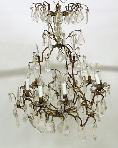 Lampadario, Sec. XX, in Bronzo e