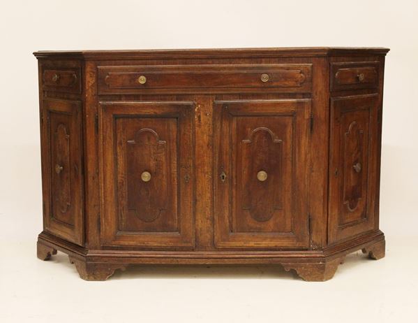 Credenza, sec. XVIII, in noce,