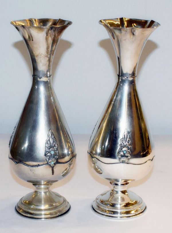 COPPIA DI PORTAFIORI , SEC. XX  - Asta GIOIELLI, ARGENTI, DIPINTI E ARREDI D'ANTIQUARIATO - Poggio Bracciolini Casa d'Aste