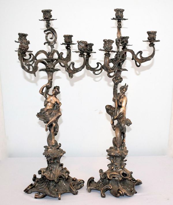COPPIA DI CANDELABRI , SEC.XX