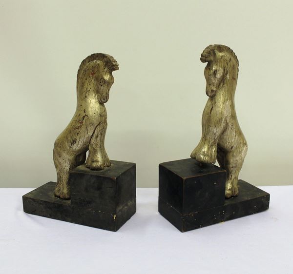 Coppia di sculture, sec. XVIII,