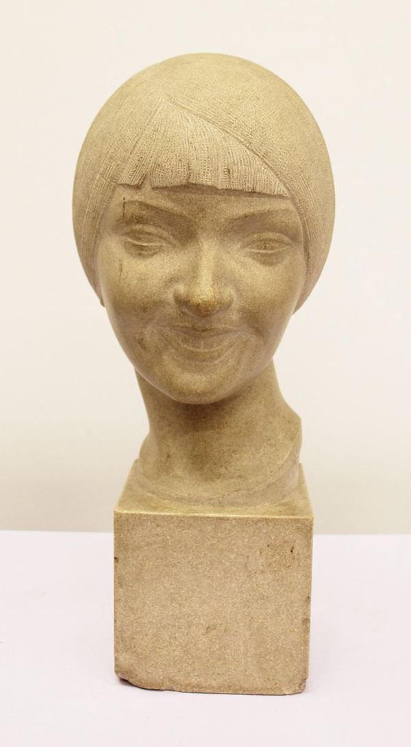 Scultura, art deco, in pietra,