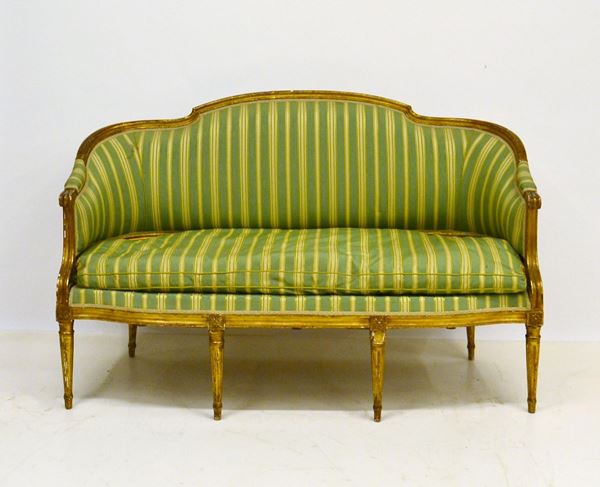 Divanetto, Napoleone III, in legno  - Asta GIOIELLI, ARGENTI, DIPINTI E ARREDI D'ANTIQUARIATO - Poggio Bracciolini Casa d'Aste