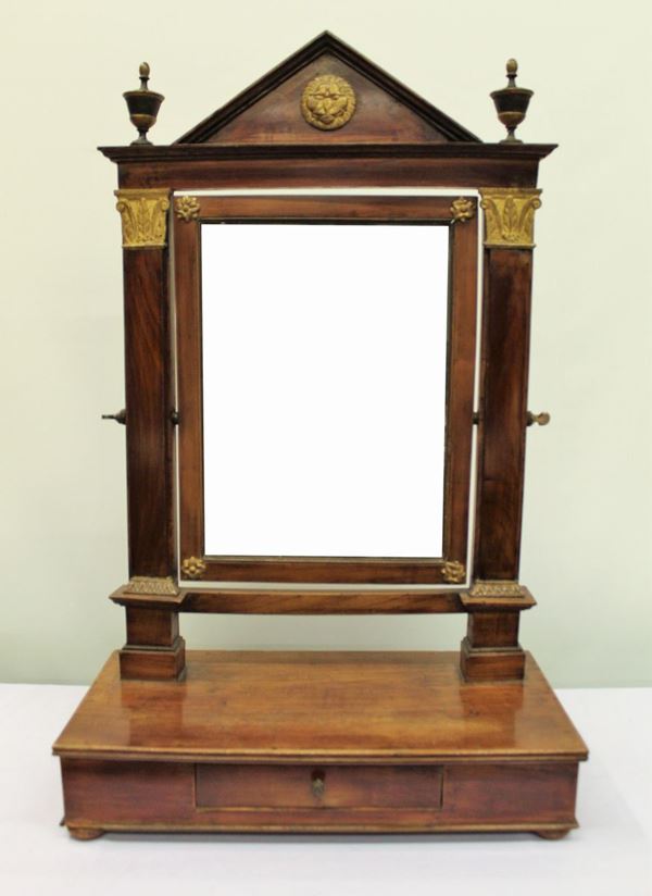 Specchiera a bilico da tavolo, Impero,                                      - Asta GIOIELLI, ARGENTI, DIPINTI E ARREDI D'ANTIQUARIATO - Poggio Bracciolini Casa d'Aste