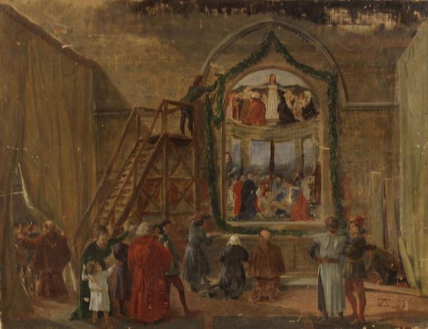 Scuola italiana, inizio sec. XX  - Asta GIOIELLI, ARGENTI, DIPINTI E ARREDI D'ANTIQUARIATO - Poggio Bracciolini Casa d'Aste