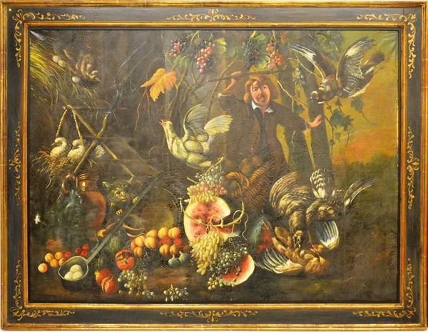Grande dipinto, in stile 600,  - Asta GIOIELLI, ARGENTI, DIPINTI E ARREDI D'ANTIQUARIATO - Poggio Bracciolini Casa d'Aste