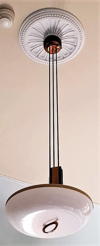 Lampadario saliscendi, sec. XX,