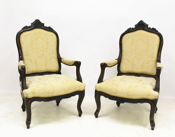 Coppia di poltrone, sec. XIX,
