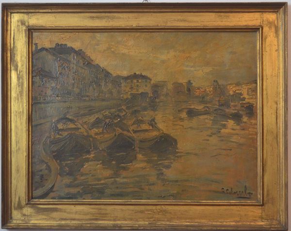 Scuola italiana, sec. XX,  - Asta GIOIELLI, ARGENTI, DIPINTI E ARREDI D'ANTIQUARIATO - Poggio Bracciolini Casa d'Aste