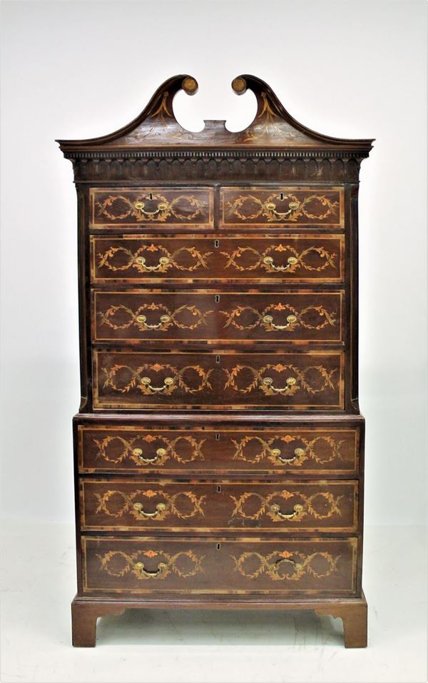 Credenza doppio corpo, Inghilterra, sec. XX,