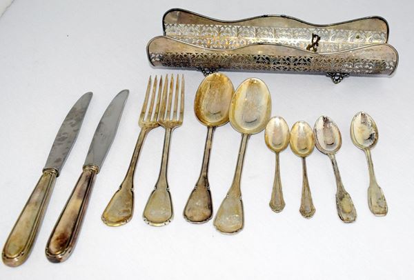 SERVITO DI POSATE, SEC. XX  - Asta GIOIELLI, ARGENTI, DIPINTI, ARREDI E OGGETTI D'ARTE - Poggio Bracciolini Casa d'Aste