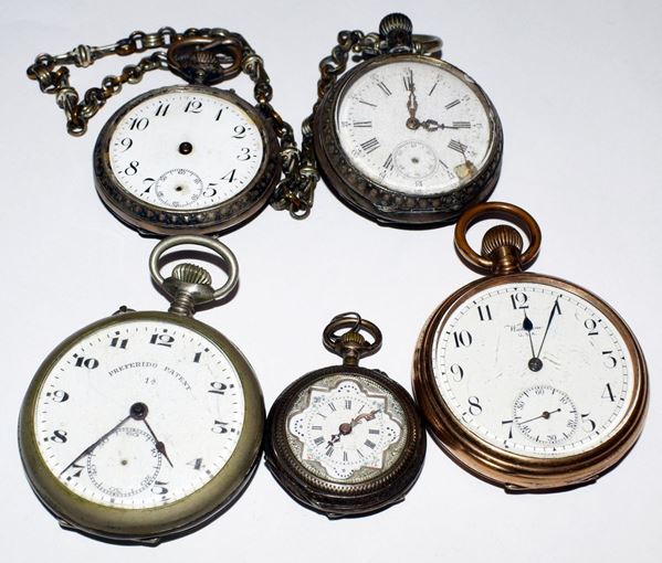CINQUE OROLOGI DA TASCA, SEC. XX