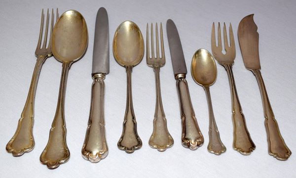 SERVITO DI POSATE, SEC. XX  - Asta GIOIELLI, ARGENTI, DIPINTI, ARREDI E OGGETTI D'ARTE - Poggio Bracciolini Casa d'Aste