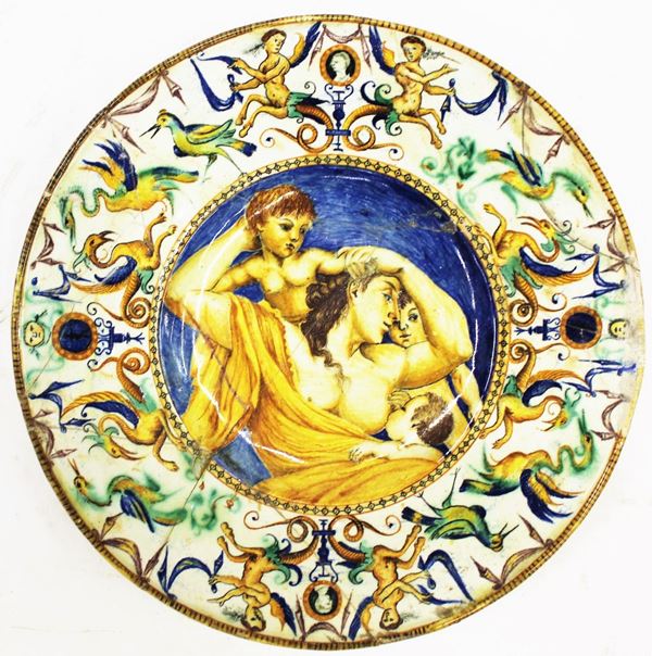 Piatto, fine sec. XIX, maifattura Baldelli