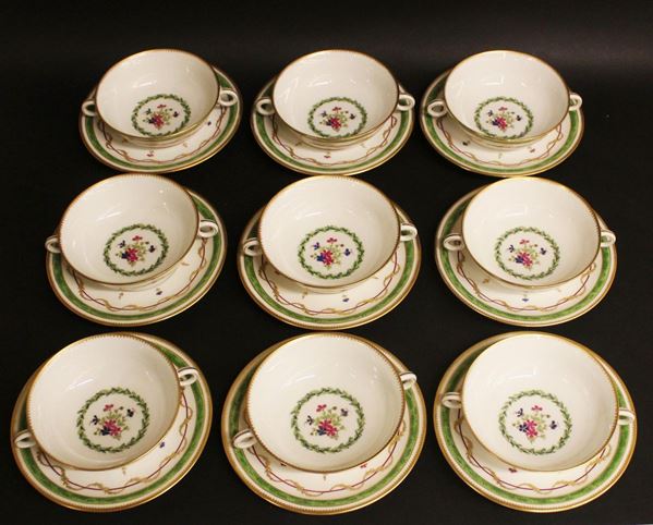 Servito da Consommé, sec. XX,  - Asta GIOIELLI, ARGENTI, DIPINTI, ARREDI E OGGETTI D'ARTE - Poggio Bracciolini Casa d'Aste