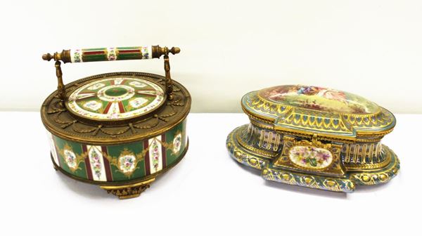 Due cofanetti, sec. XX, manifattura di Sevres,