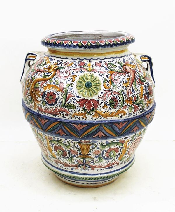 Orcio, sec. XX, manifattura Deruta,                                         - Asta GIOIELLI, ARGENTI, DIPINTI, ARREDI E OGGETTI D'ARTE - Poggio Bracciolini Casa d'Aste