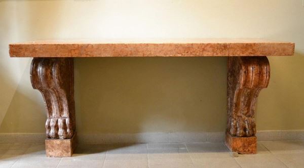 Consolle murale, Roma, sec. XVIII,  - Asta GIOIELLI, ARGENTI, DIPINTI, ARREDI E OGGETTI D'ARTE - Poggio Bracciolini Casa d'Aste