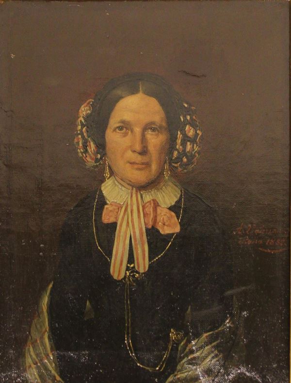 Scuola italiana sec. XIX  - Asta GIOIELLI, ARGENTI, DIPINTI, ARREDI E OGGETTI D'ARTE - Poggio Bracciolini Casa d'Aste