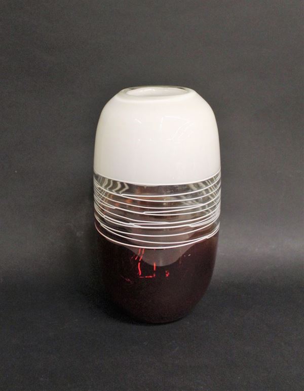 Vaso, sec. XX, in vetro di Murano