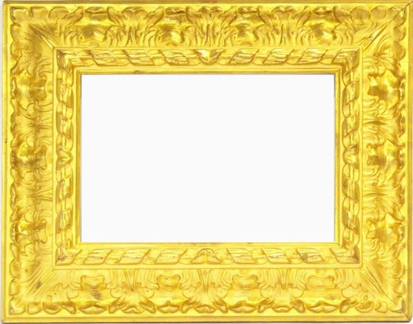 Cornice, inizi sec. XX, in legno dorato e